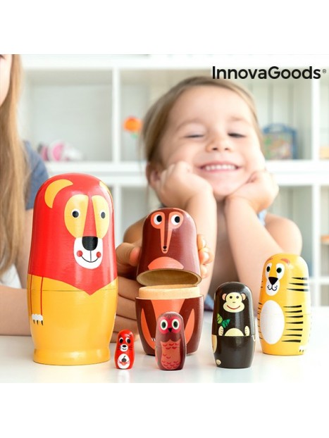 Matryoshka Houten Dierenfiguren Funimals InnovaGoods 11