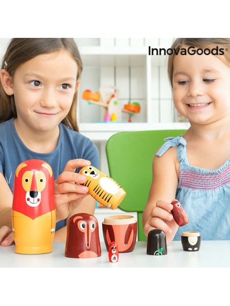 Matryoshka Houten Dierenfiguren Funimals InnovaGoods 11