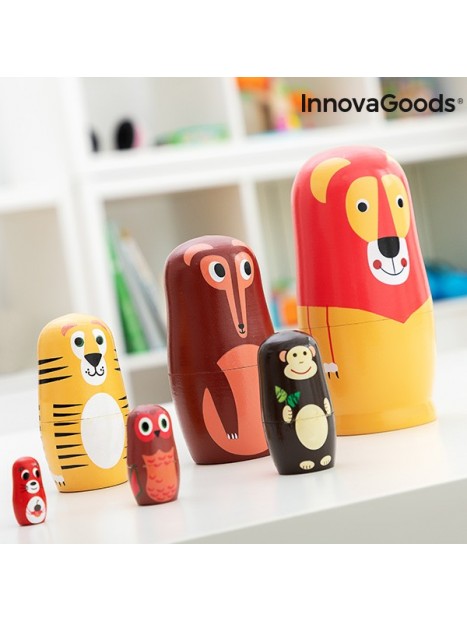 Matryoshka Houten Dierenfiguren Funimals InnovaGoods 11