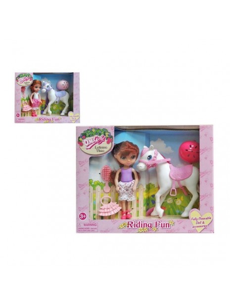 Doll with Pet Riding Horse