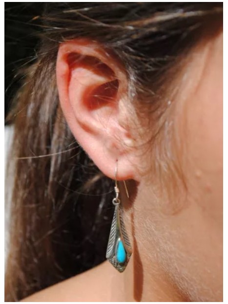 Boucles d’oreilles turquoise et argent