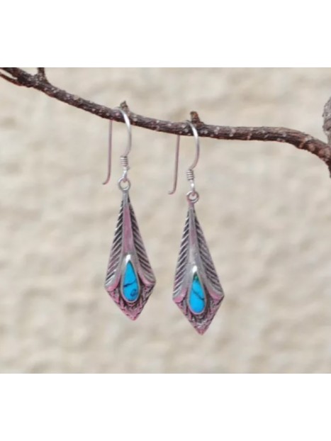 Boucles d’oreilles turquoise et argent