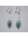 Boucles d’oreilles en turquoise amérindienne, montées sur argent 925