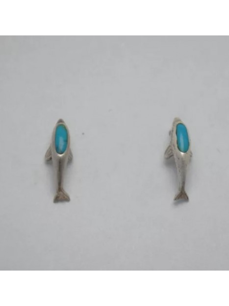 Boucles d’oreilles turquoise et argent