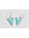 Boucles d’oreilles serties de turquoise amérindienne, montées sur argent 925