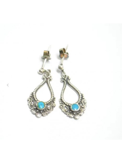 Boucles d’oreilles turquoise et argent