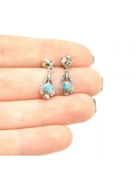 Boucles d’oreilles turquoise et argent