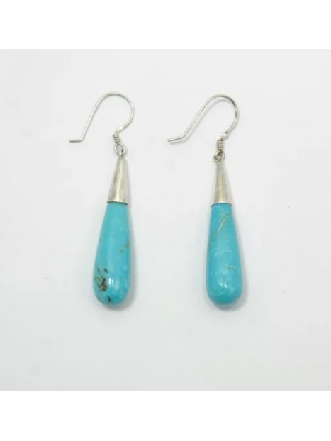 Boucles d’oreilles turquoise et argent