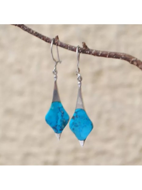 Boucles d’oreilles turquoise et argent