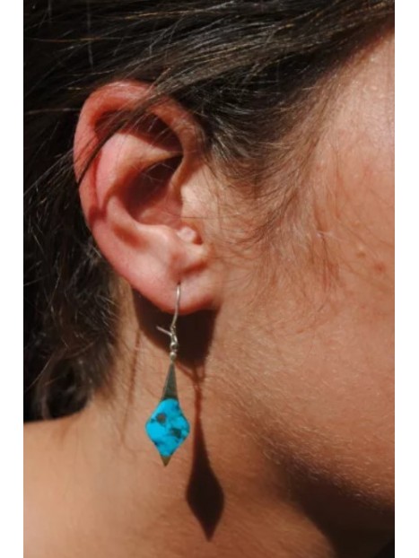 Boucles d’oreilles turquoise et argent