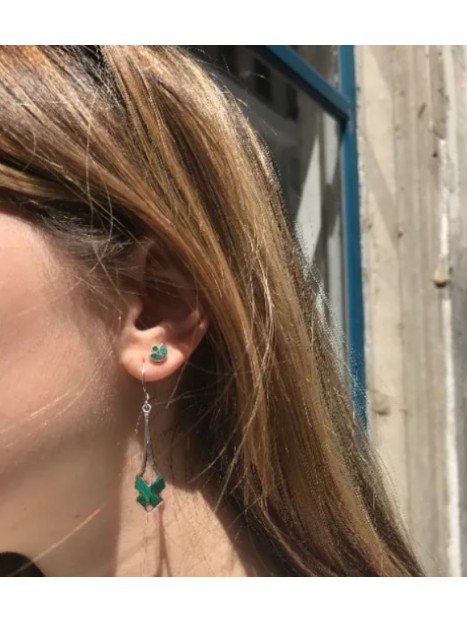 Boucles d’oreilles malachite et argent