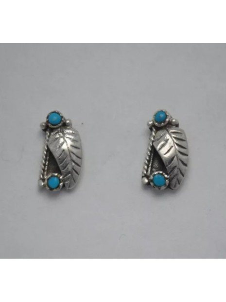 Boucles d’oreilles turquoise et argent