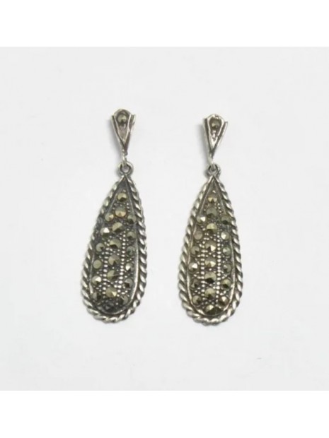 Boucles d’oreilles marcassite et argent