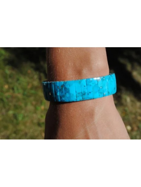 Bracelet extensible turquoise naturelle 0,5 cm