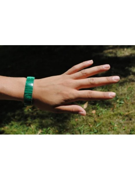 Bracelet extensible malachite 1,5 cm