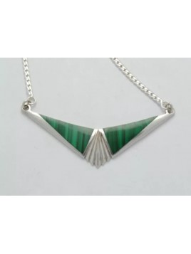 Pendentif en malachite et argent 925