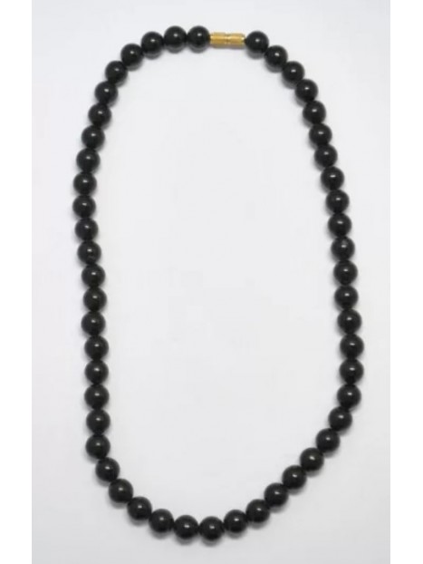 Collier de perles rondes onyx