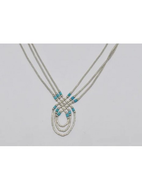 Collier en turquoise amérindienne et argent 925