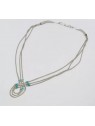 Collier de perles turquoise et argent