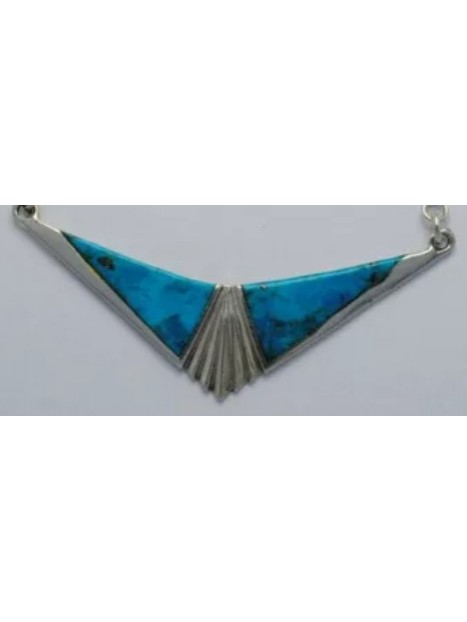 Pendentif turquoise et argent - chaîne non incluse