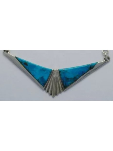 Pendentif turquoise et argent - chaîne non incluse