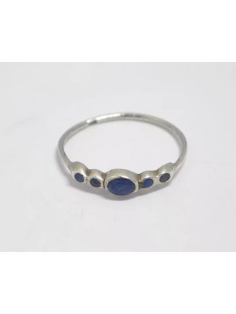 Bague sertie de lapis lazuli, montée sur argent 925