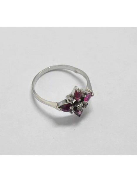 Bague rubis et argent