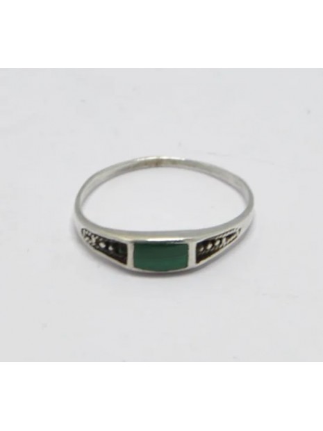 Bague malachite et argent