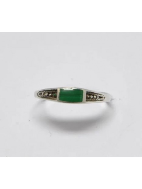 Bague malachite et argent