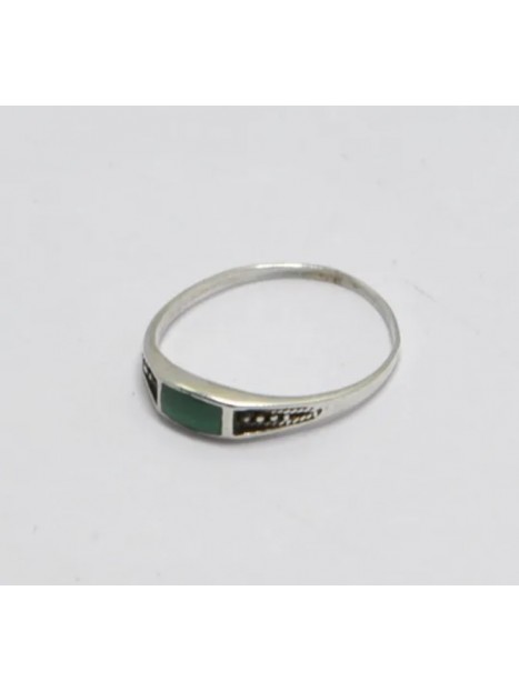 Bague malachite et argent