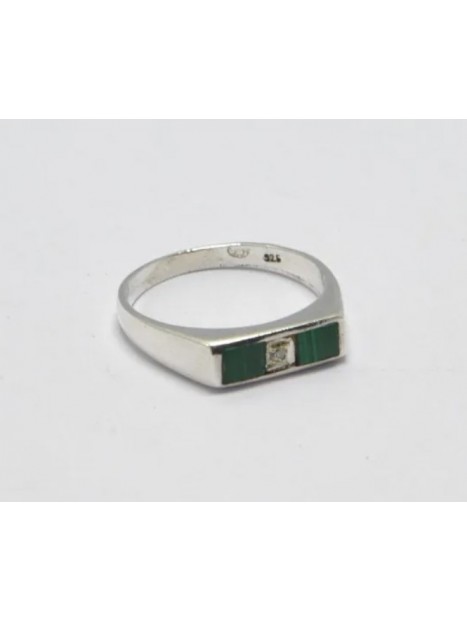 Bague malachite et argent