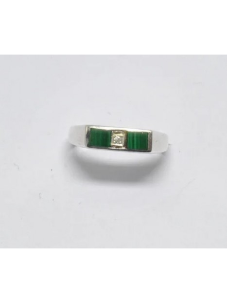 Bague malachite et argent