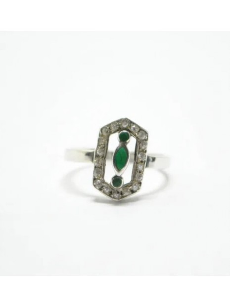 Bague malachite et argent