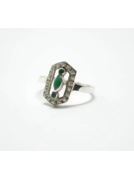 Bague malachite et argent