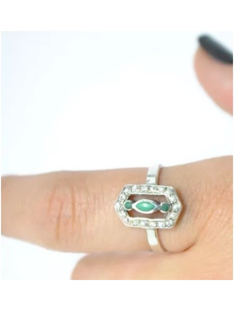 Bague malachite et argent