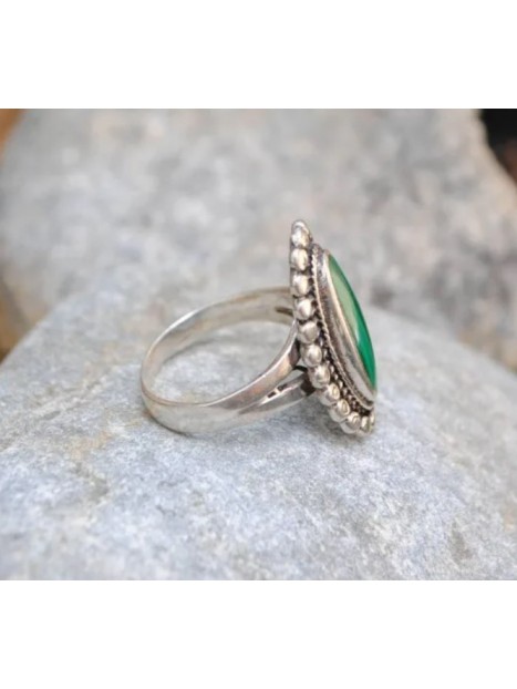 Bague malachite et argent