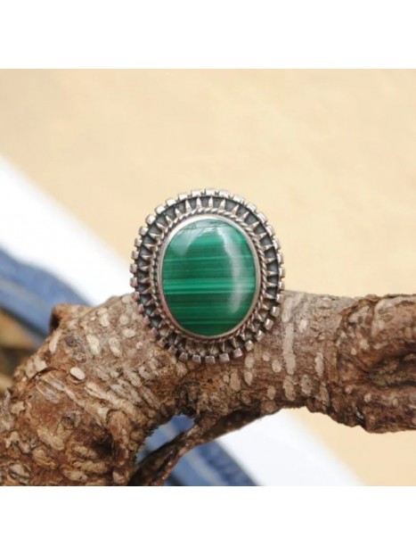 Bague malachite et argent