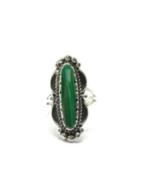 Bague malachite et argent