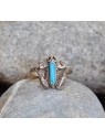 Bague grenouille turquoise et argent